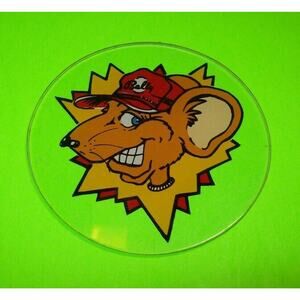 Mousin Around Pinball Machine Plastic Drink Coaster Game Mouse In Red Hat